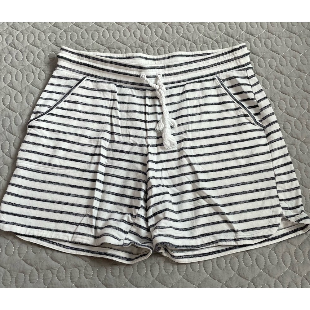 Women’s T By Talbots Casual French Terry Striped Shorts Medium